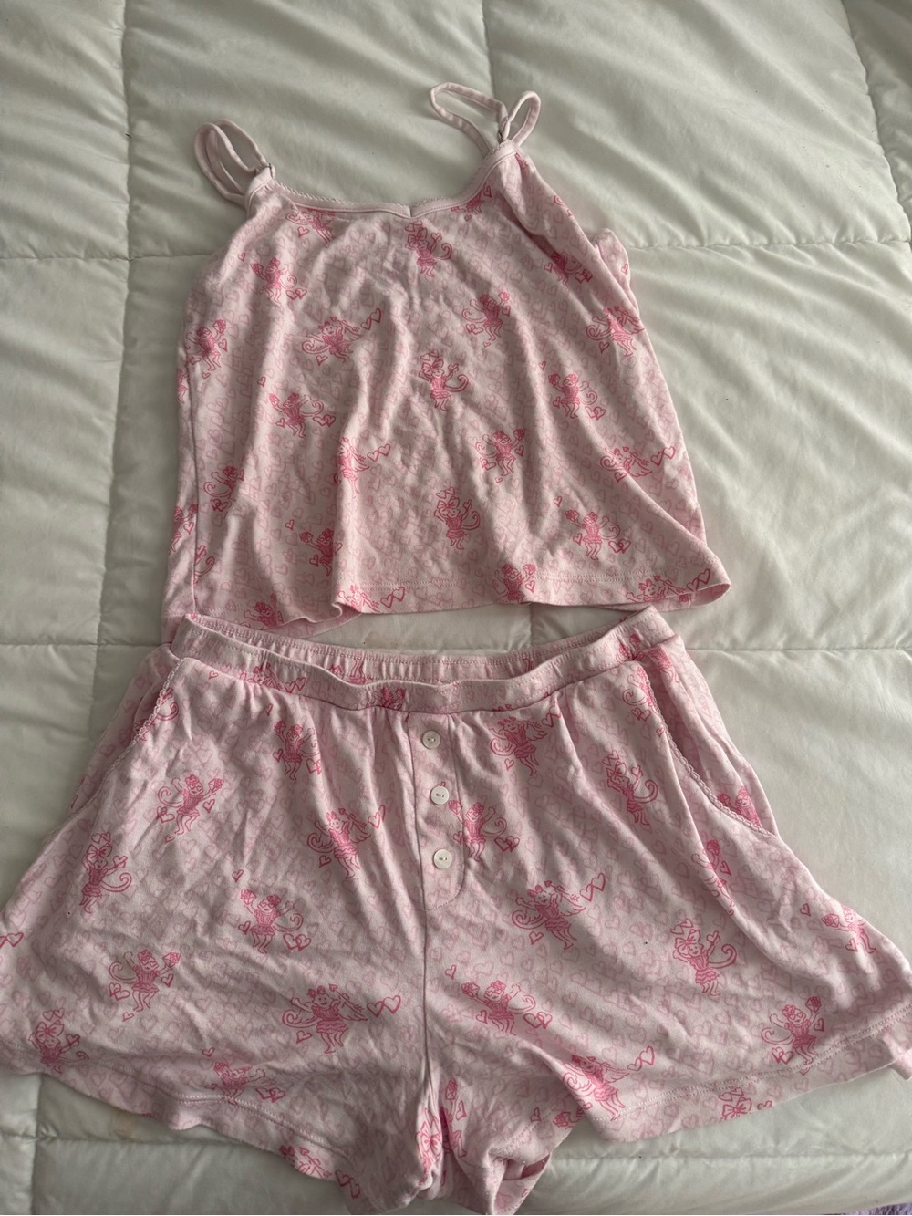 Women’s Pink Printed Cami & Shorts Sleep Set - Picture 1 of 5